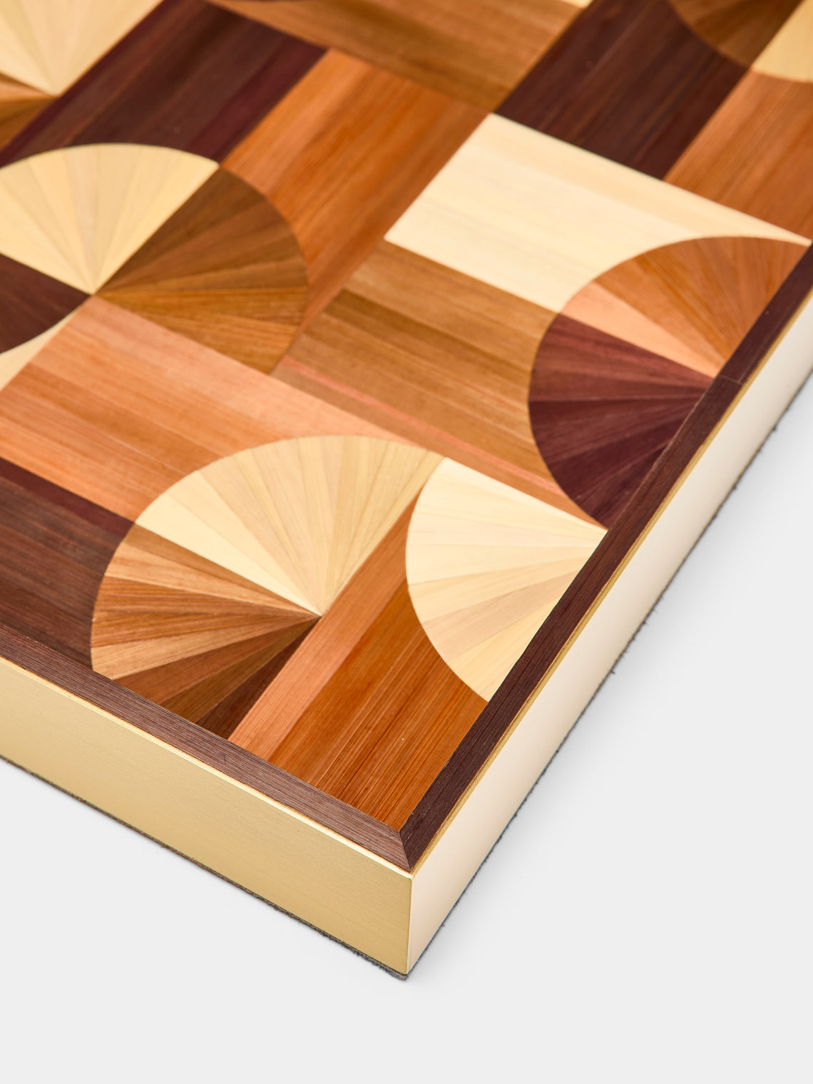 60s Rye Straw Inlay Wood Tray (17.5in/45cm)