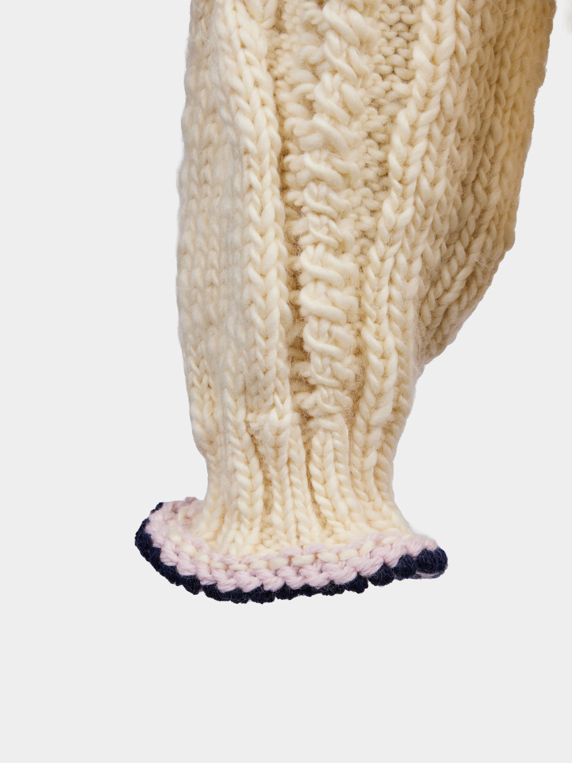 La Fetiche - Marianne Hand-Knitted Wool Sweater | Size: S - Cream - ABASK