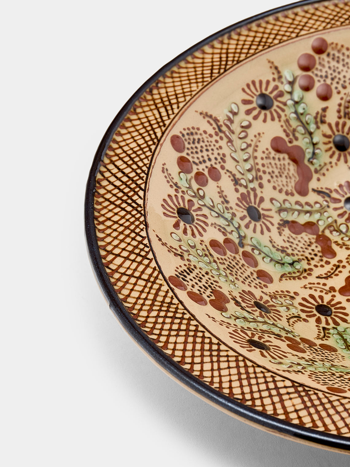 Poterie d’Évires - Flowers Hand-Painted Ceramic Small Serving Bowl - Cream - ABASK