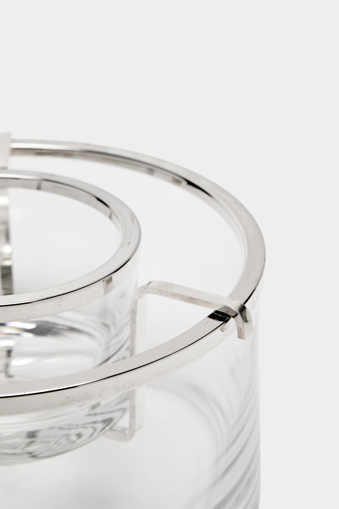 Antique and Vintage - Mid-Century Silver-Plated and Glass Caviar Dish - Clear - ABASK