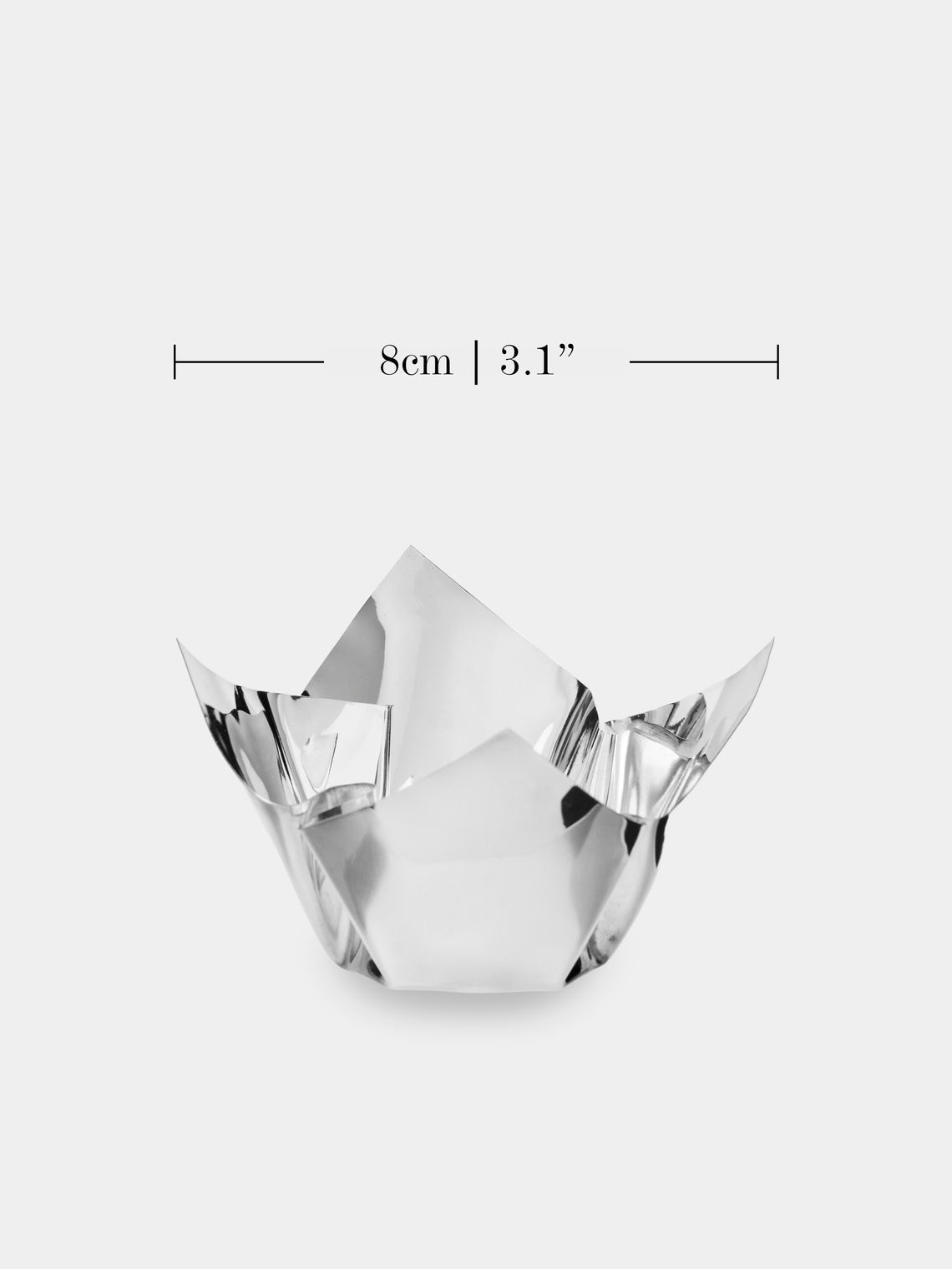 San Lorenzo - 1993 Afra and Tobia Scarpa Cartoccio Pure Silver Bowl with Tips (3in/8cm) - Silver - ABASK