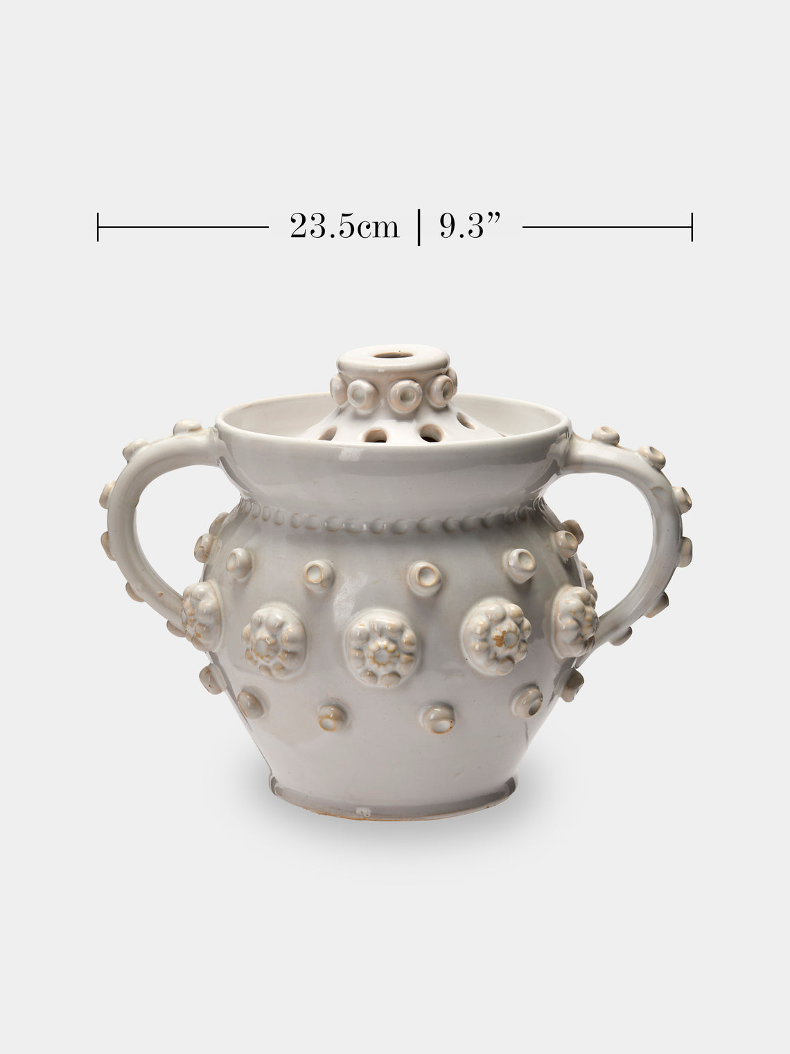 Antique and Vintage - 1920s Émile Tessier Ceramic Vase (9in/23.5cm) - White - ABASK