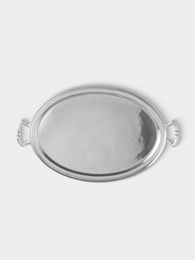Cosi Tabellini - Pewter Tray (20.5in/52cm) - Silver - ABASK - 