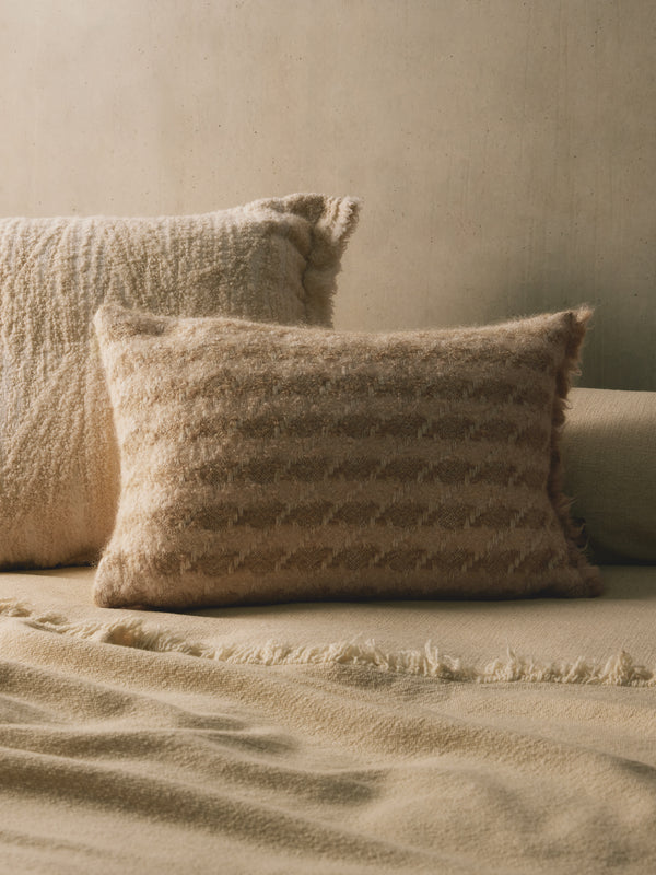 The House of Lyria - Temperanza Mohair and Wool Cushion (23.5in/60cm) - Cream - ABASK