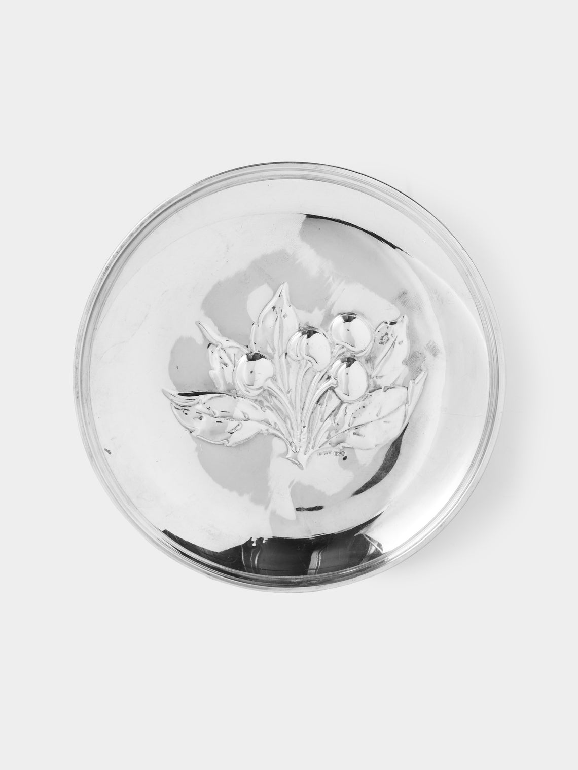 Antique and Vintage - 1950s Flower Silver-Plated Trinket Tray - Silver - ABASK