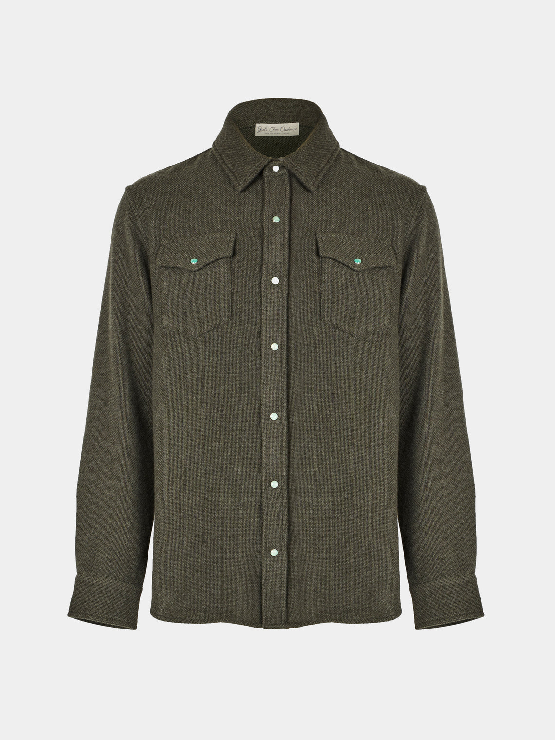God's True Cashmere - Sable Cashmere Shirt | Size: S - Green - ABASK - 