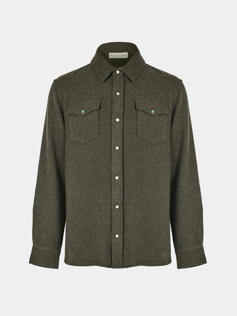 God's True Cashmere - Sable Cashmere Shirt | Size: S - Green - ABASK - 