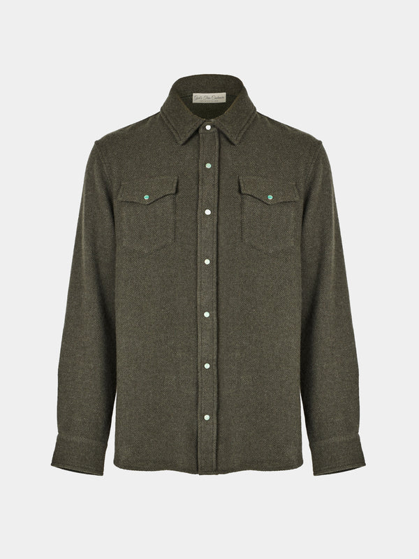 God's True Cashmere - Sable Cashmere Shirt | Size: S - Green - ABASK - 