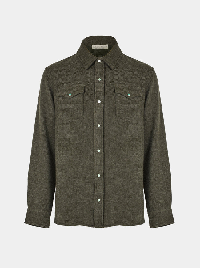 God's True Cashmere - Sable Cashmere Shirt | Size: S - Green - ABASK - 