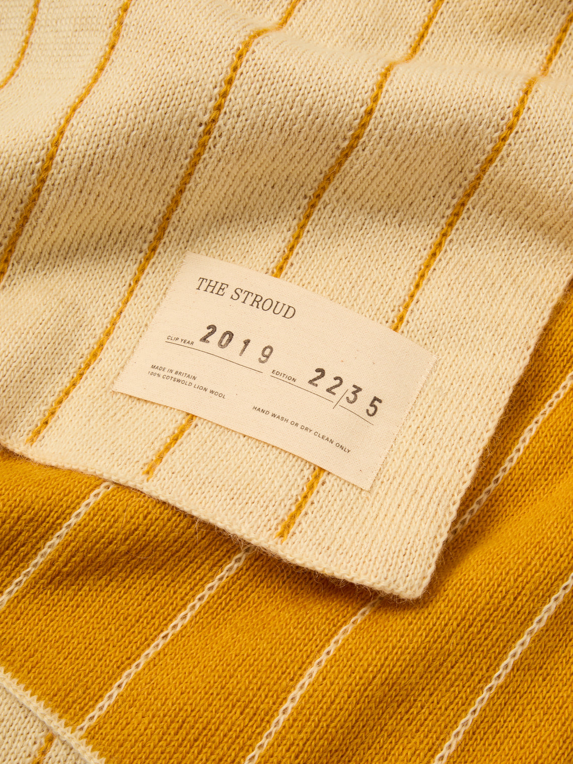 The Stroud - Cornfield Cotswold Lion Wool Blanket (82in/2.1m) - Yellow - ABASK