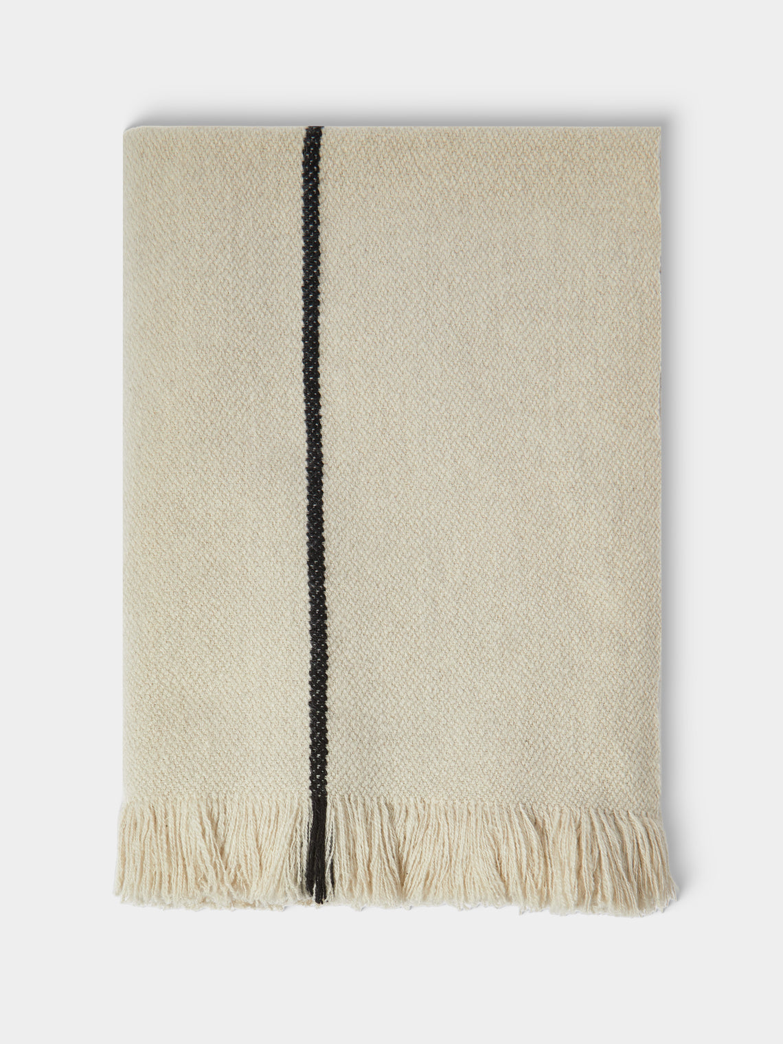Otherways - 3 Lines Handwoven Yak Blanket (79in/2m) - Cream - ABASK