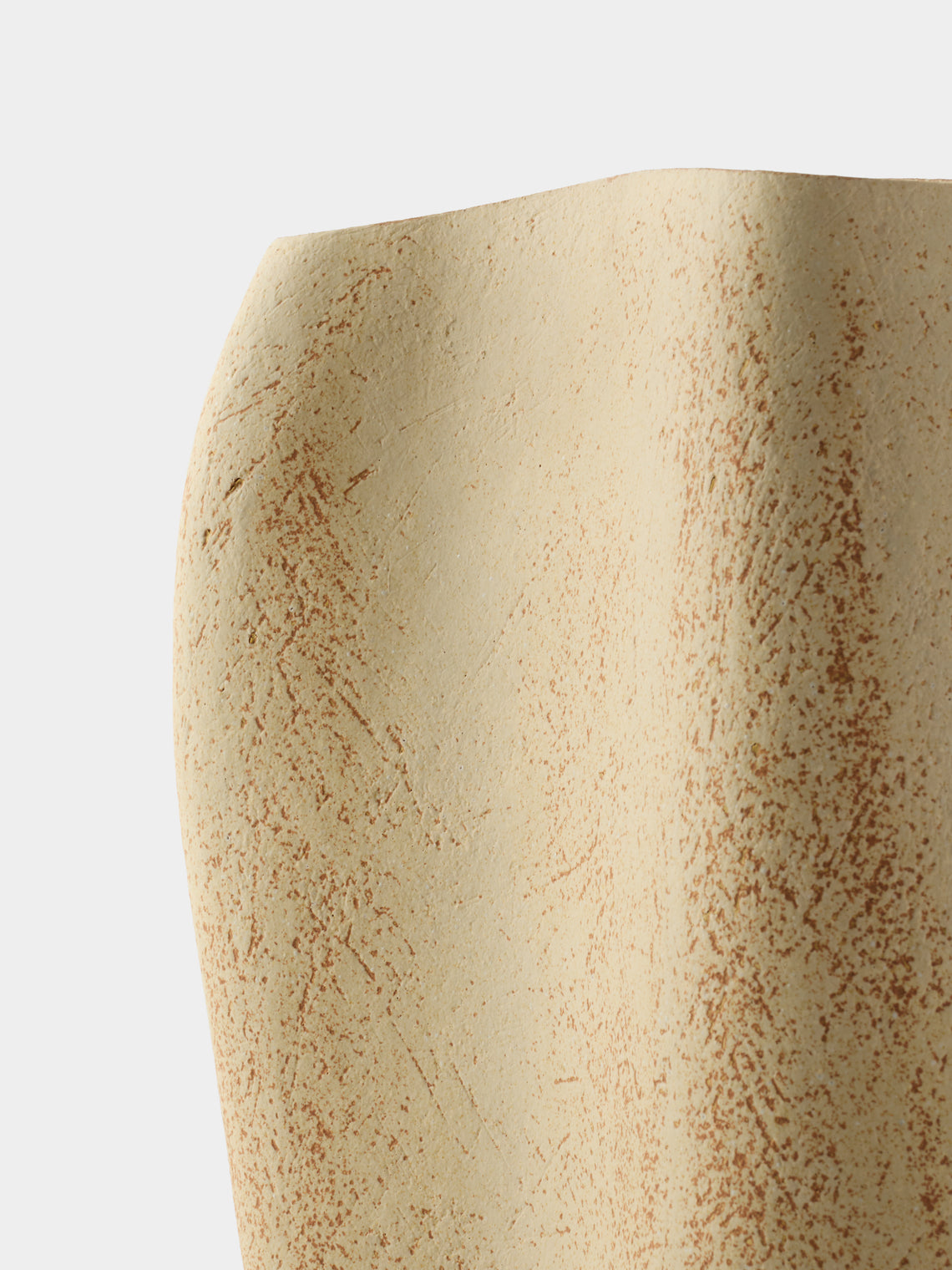 Linda Ouhbi - No. 4 Hand-Built Stoneware Vase (16in/41cm) - Beige - ABASK