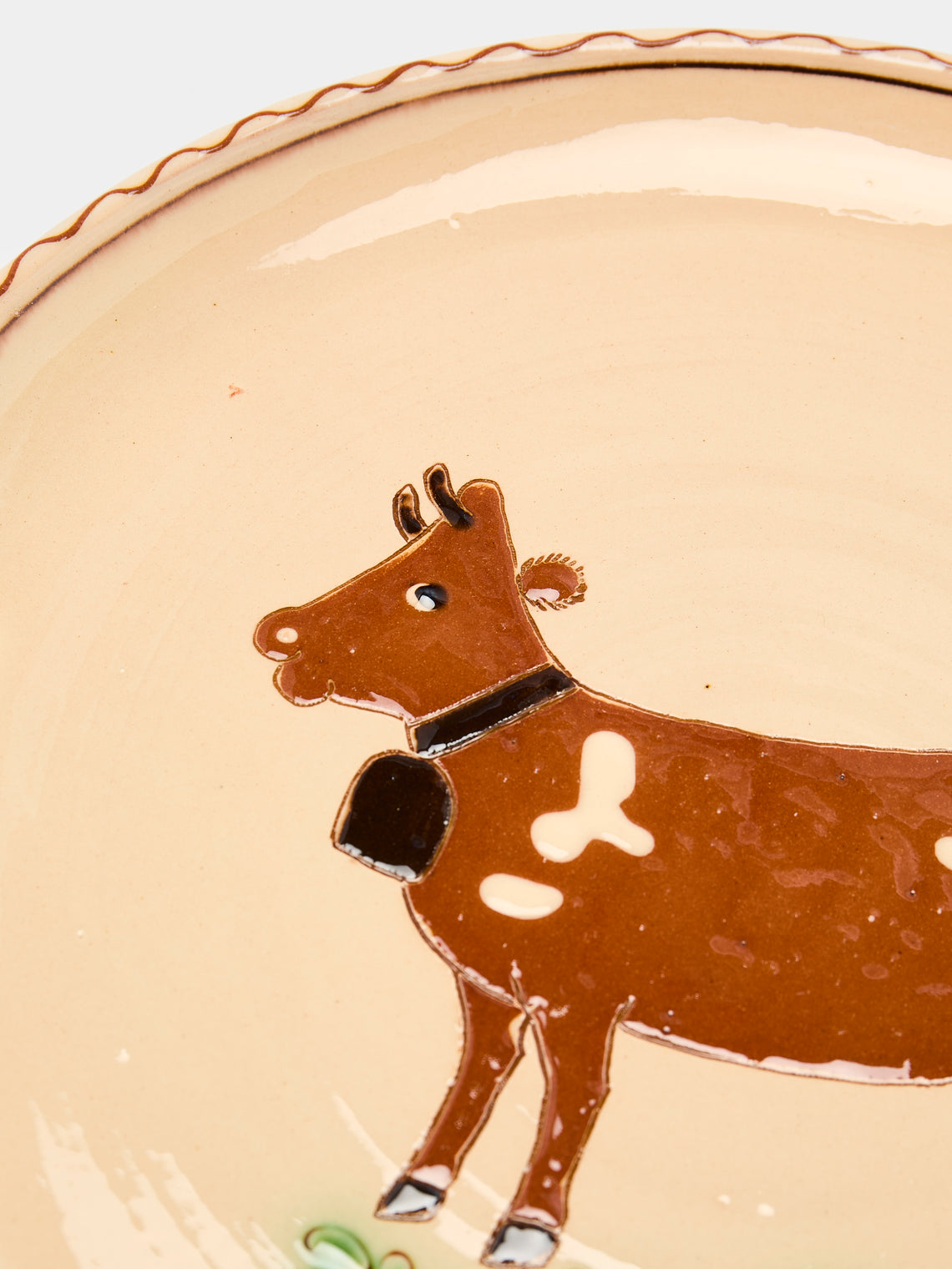 Poterie d’Évires - Cows Hand-Painted Ceramic Dinner Plates (Set of 6) -  - ABASK