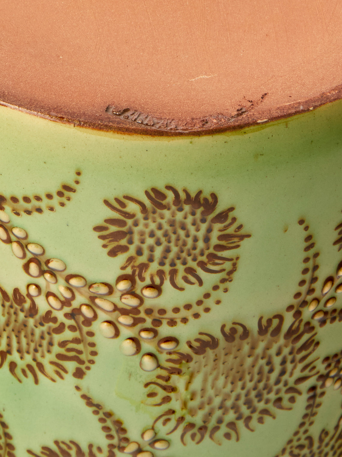 Poterie d’Évires - Flowers Hand-Painted Ceramic Utensil Pot - Green - ABASK