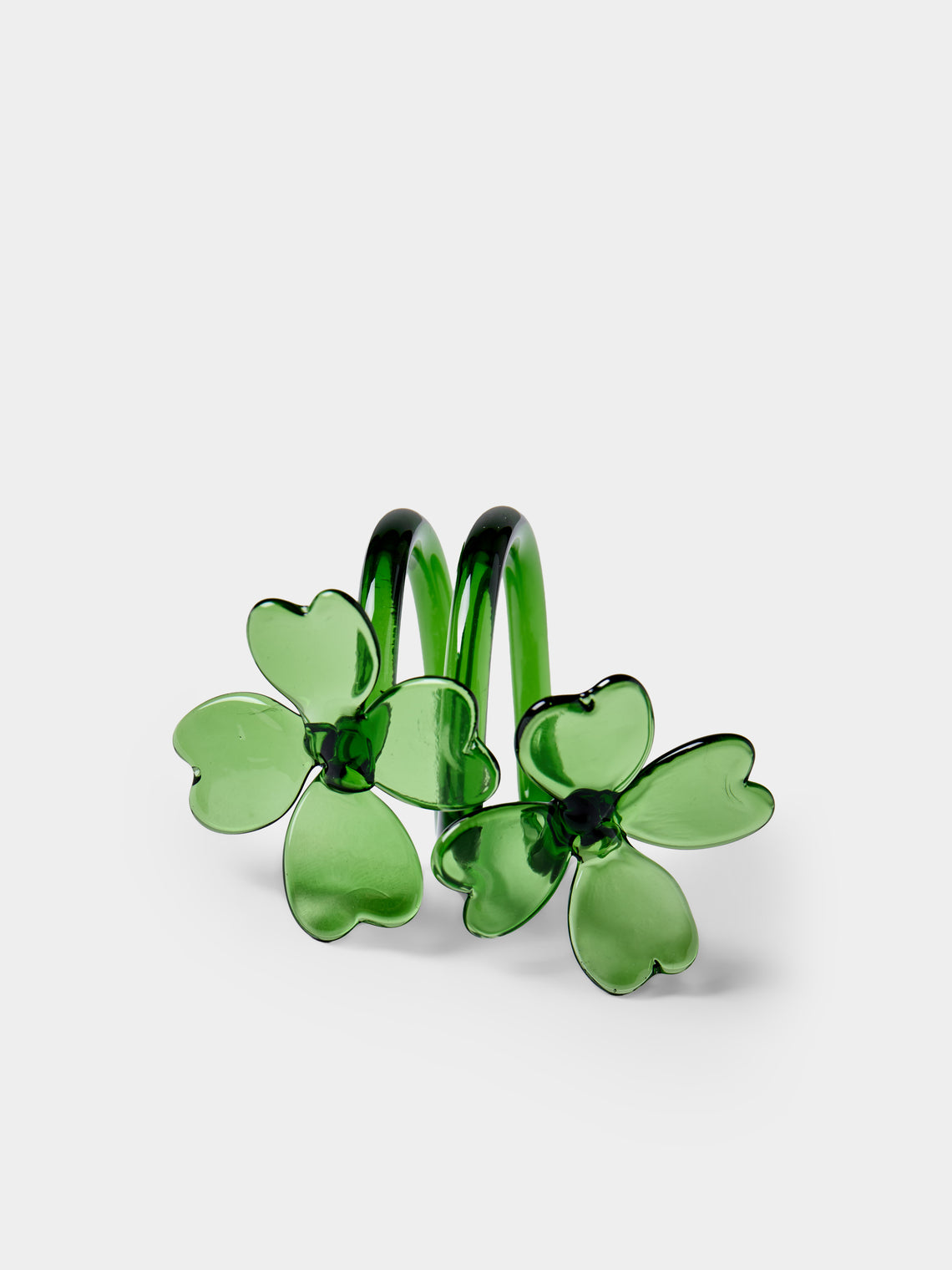 Casarialto - | Set of 6 | Nature Fortuna Hand-Blown Glass Napkin Rings - Green - ABASK