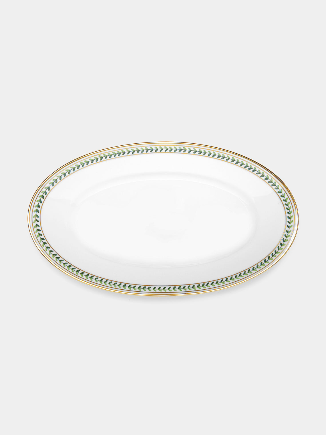 Augarten - Leafed Edge Hand-Painted Porcelain Serving Platter - White - ABASK - 