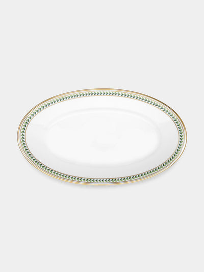 Augarten - Leafed Edge Hand-Painted Porcelain Serving Platter - White - ABASK - 