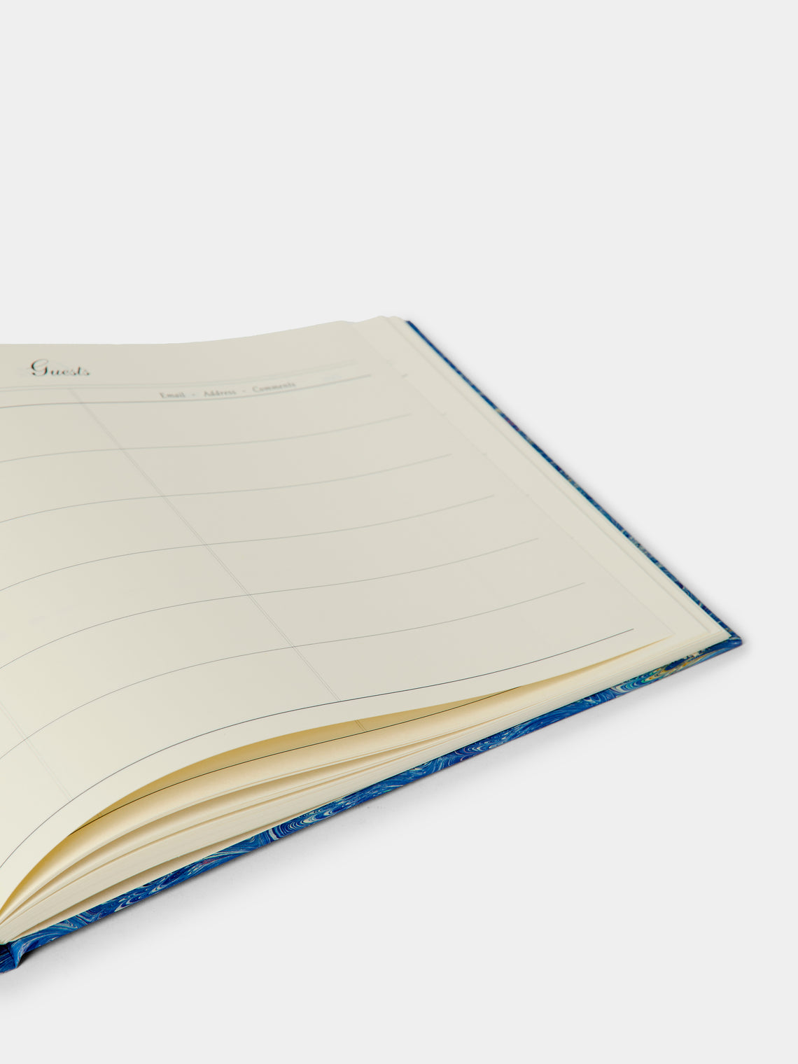 Giannini Firenze - Hand-Marbled Guest Book - Blue - ABASK
