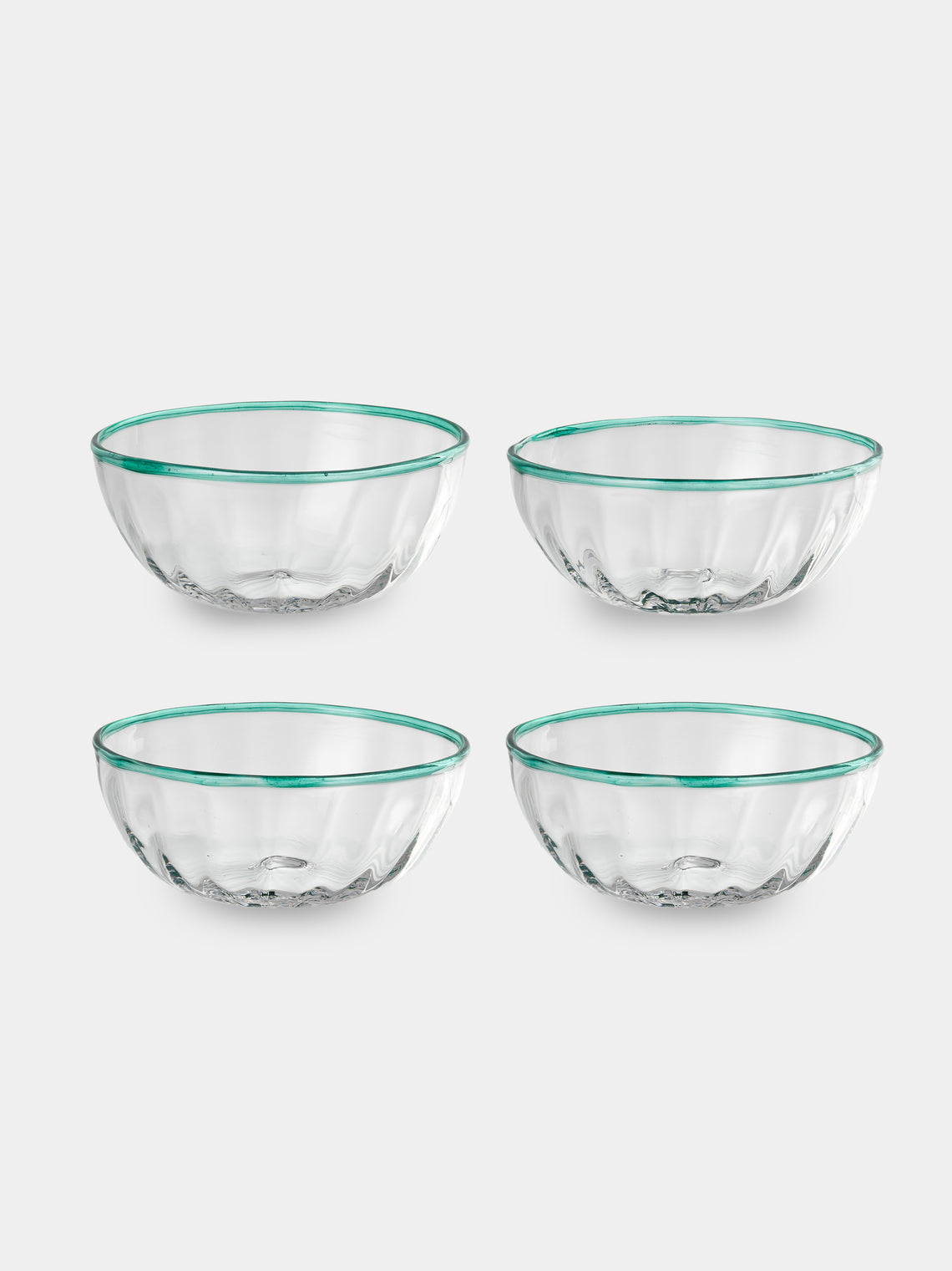 Akua Objects - Peter Hand-Blown Crystal Dessert Bowls (Set of 4) - Clear - ABASK 