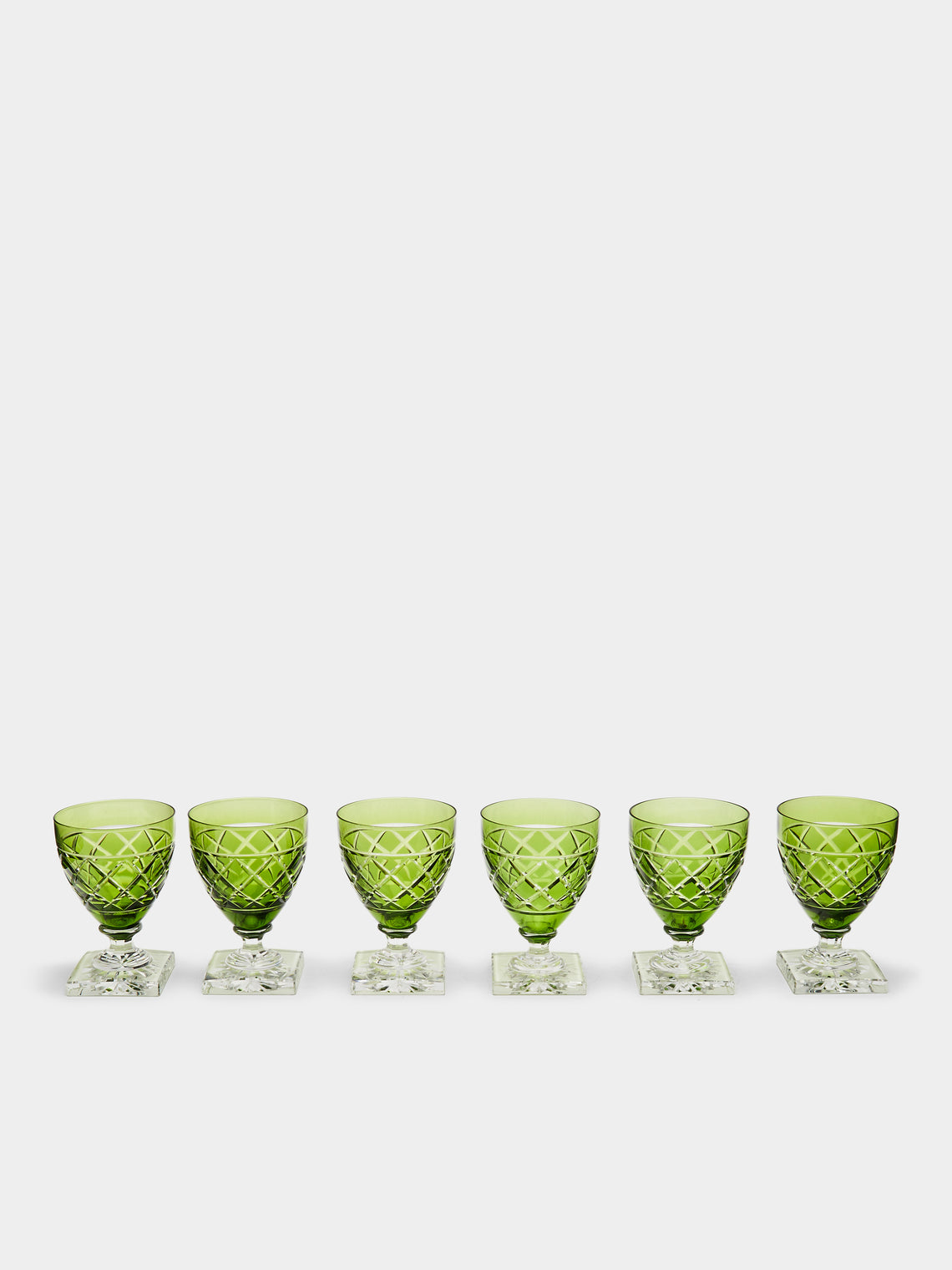 Antique and Vintage - 1930s Val Saint Lambert Crystal Wine Glasses (Set of 6) -  - ABASK