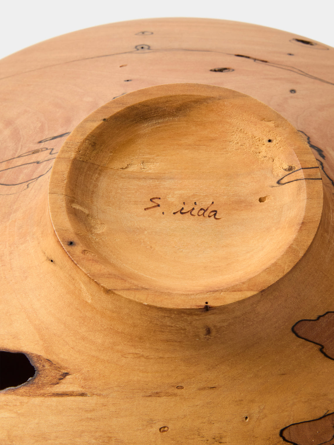Iida Woodturning - Hand-Turned Oil-Finish Spalted Maple Bowl - Brown - ABASK