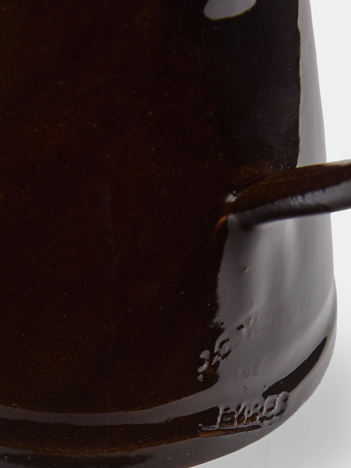 Poterie d’Évires - Pigs Hand-Painted Ceramic Petite Milk Jug - Dark brown - ABASK