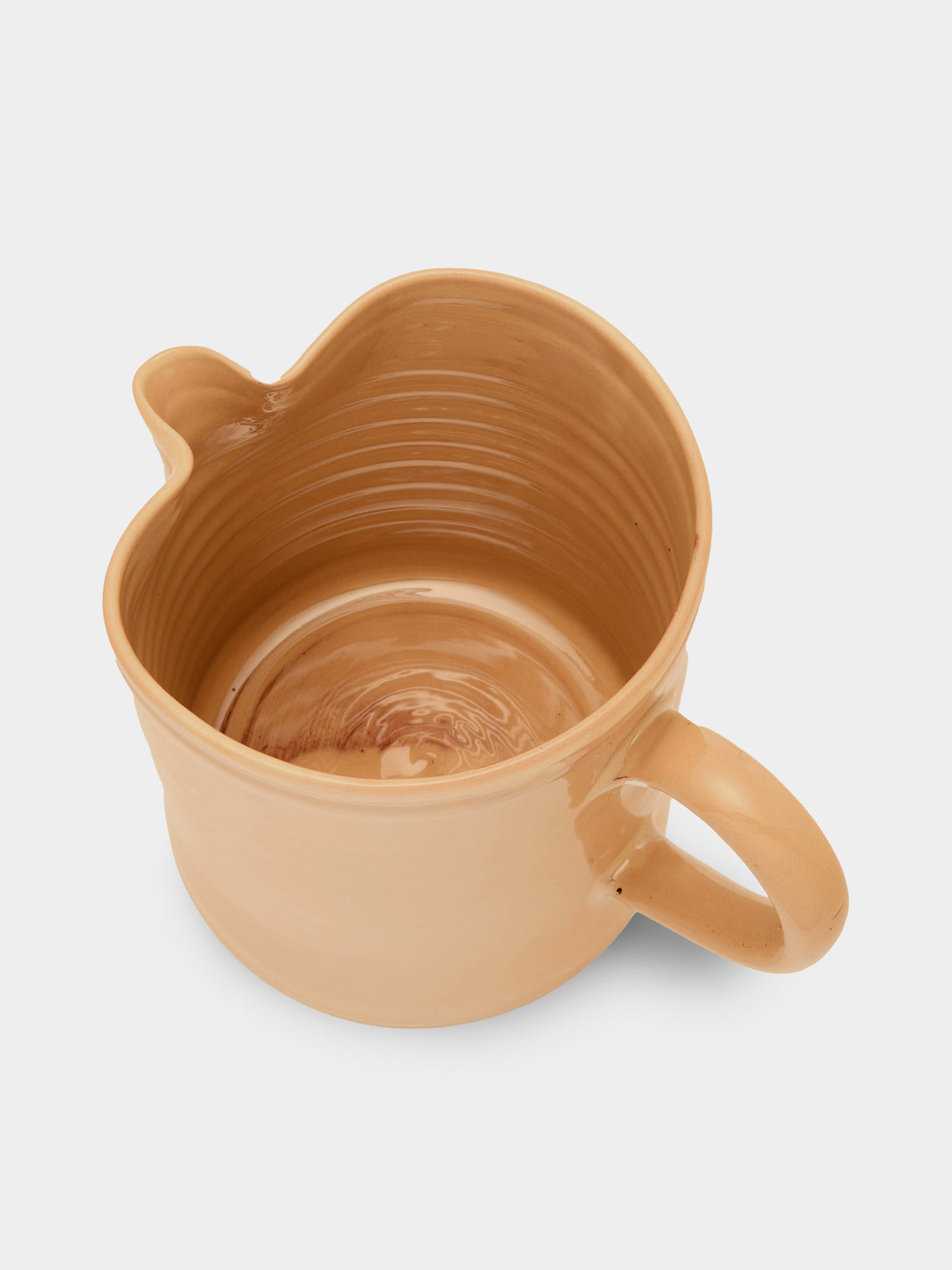 Poterie d’Évires - Flowers Hand-Painted Ceramic Straight-Edge Jug (70.5oz/2L) - Cream - ABASK