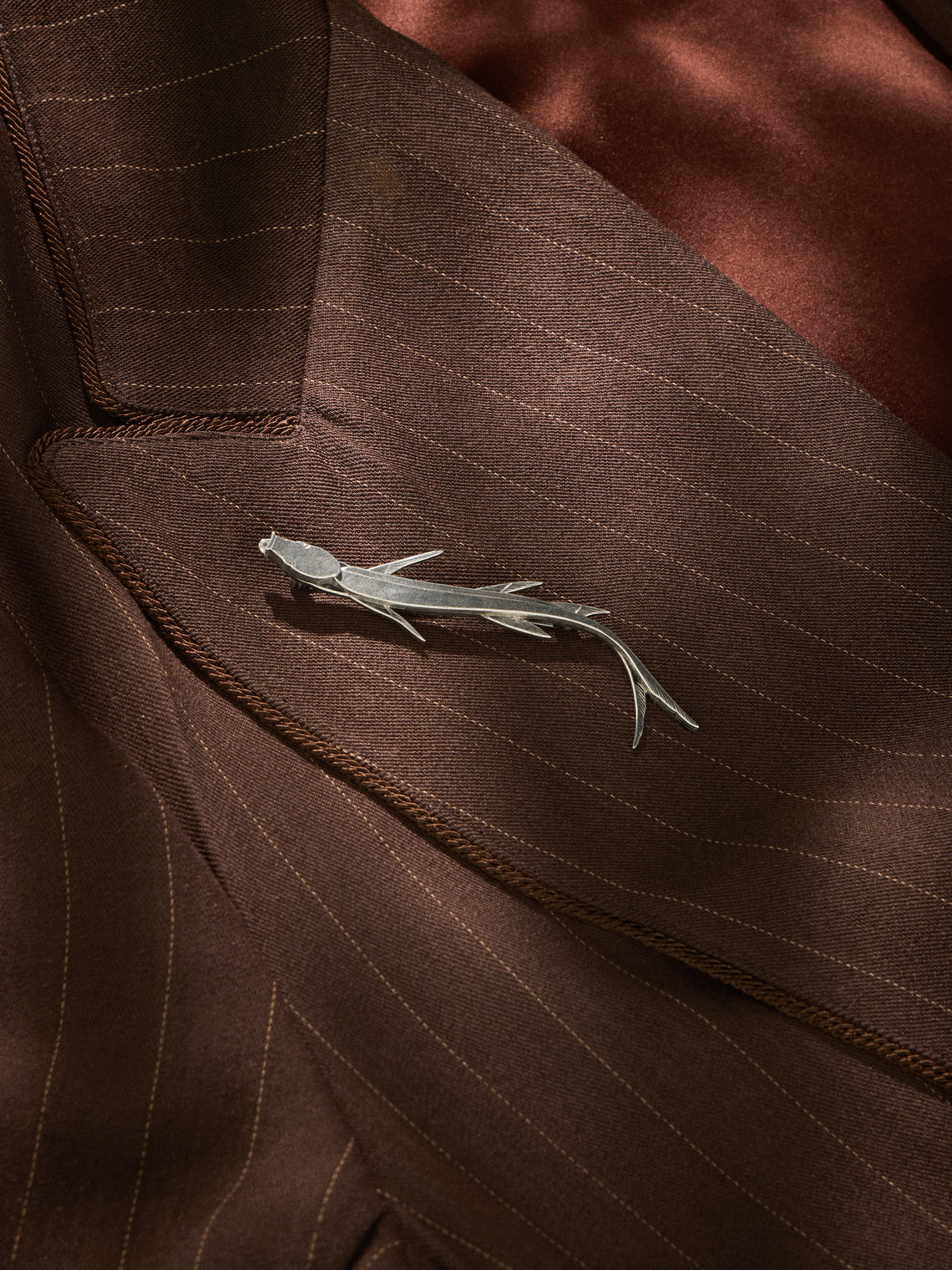 Antique and Vintage - 1956 Wiwen Nilsson Fish Sterling Silver Brooch - Silver - ABASK