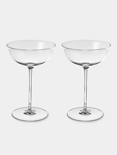 Lobmeyr - | Set of 2 | Patrician Crystal Champagne Coupes - Clear - ABASK - 