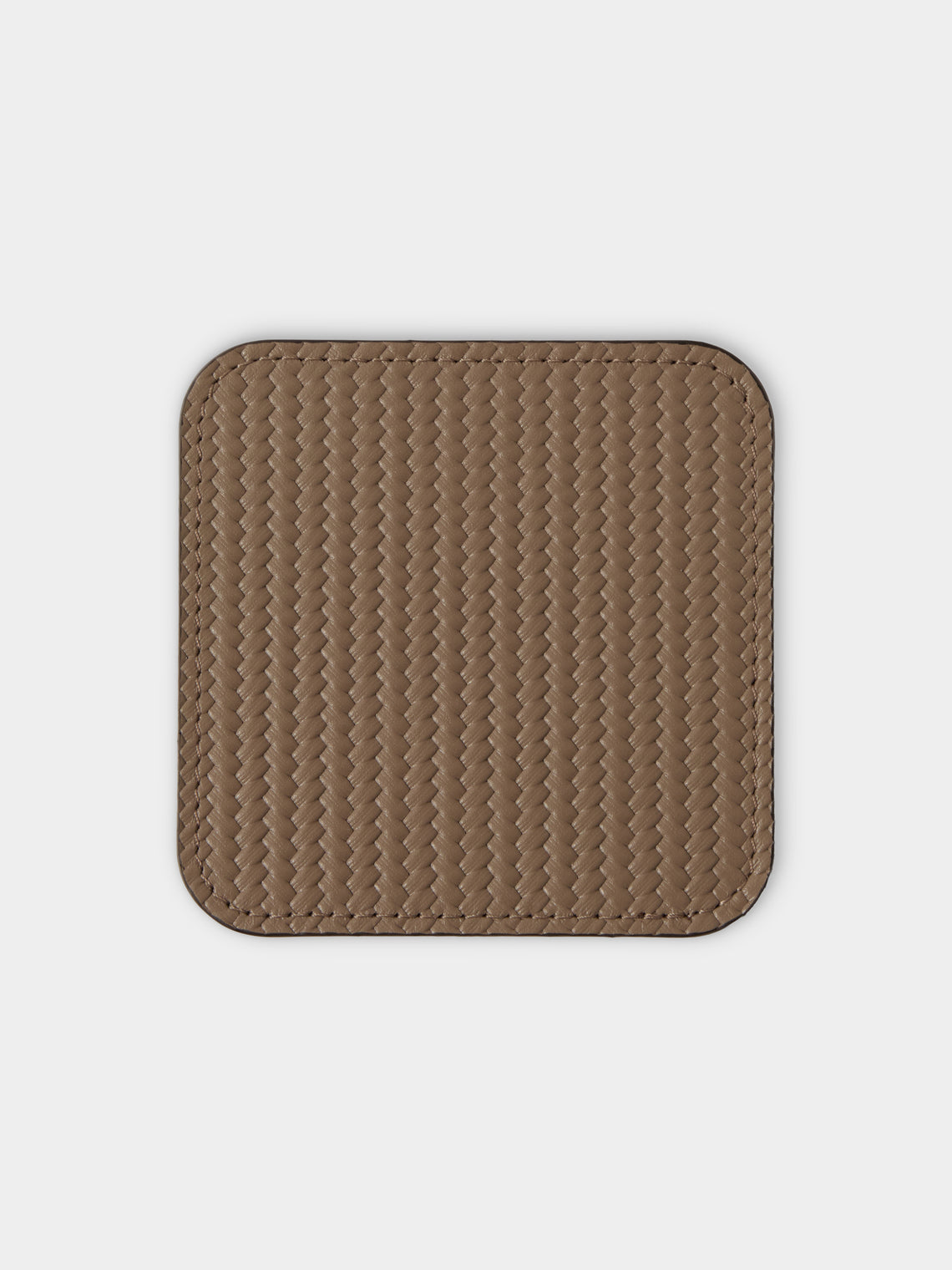 Pinetti - Leather Square Coasters (Set of 6) - Taupe - ABASK