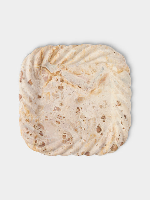 Anastasio Home - Sam Marble Tray (8in/20cm) - Beige - ABASK - 