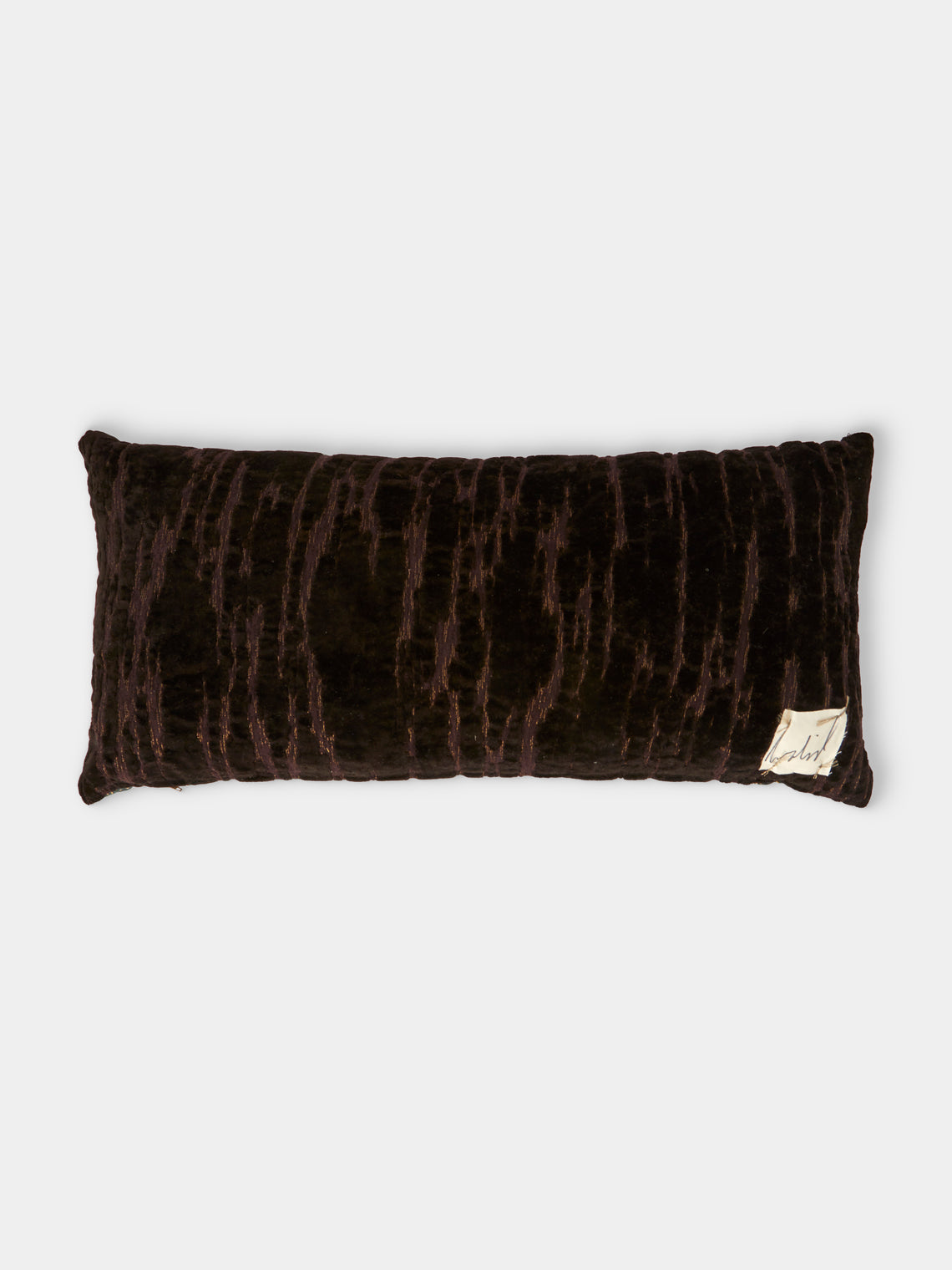 By Walid - 19th-Century Needlepoint Wool, Linen and Velvet Cushion (23.5in/60cm) - Multiple - ABASK