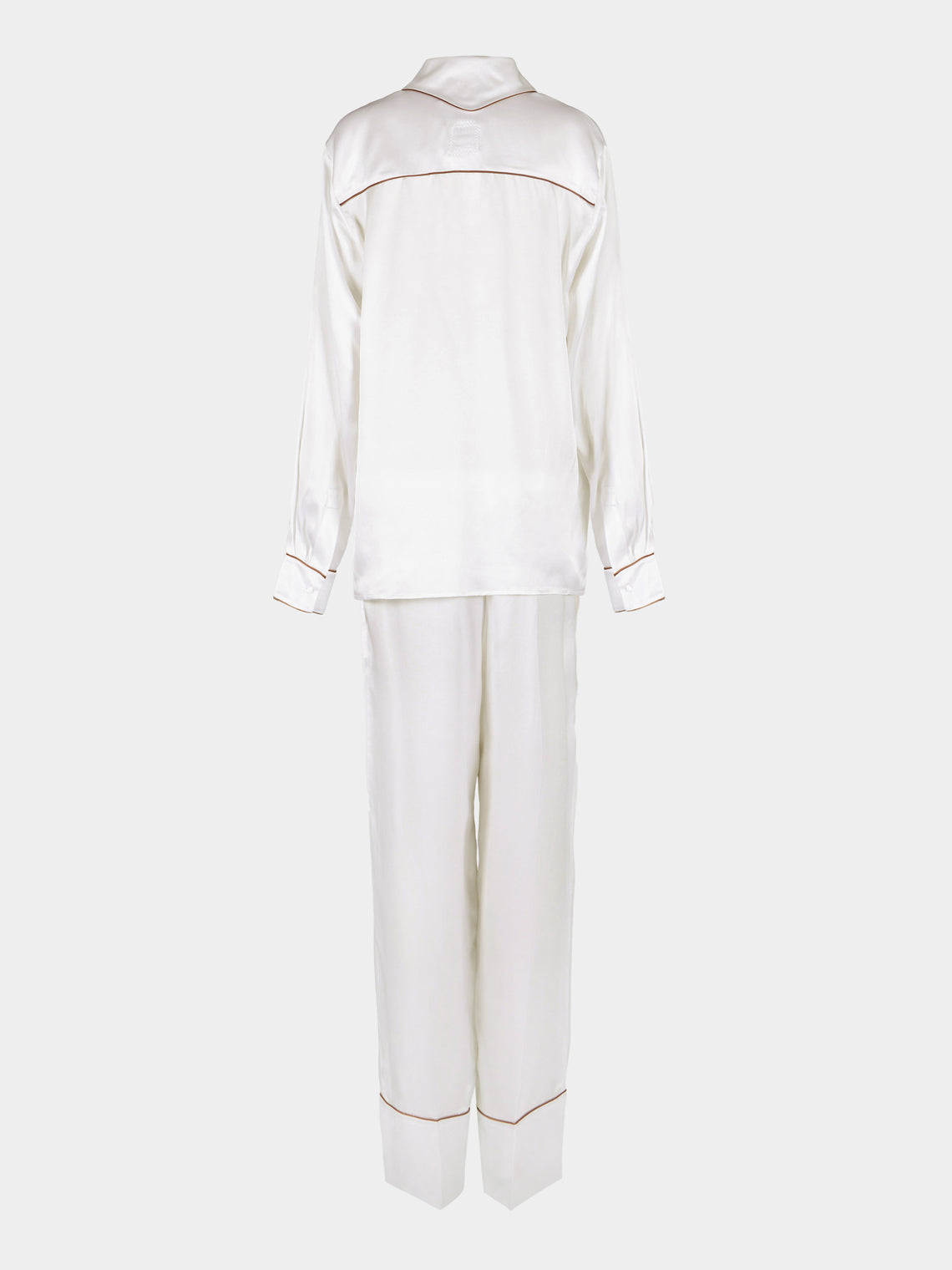 Dorso - Bandana Silk Pajama Set - White - ABASK