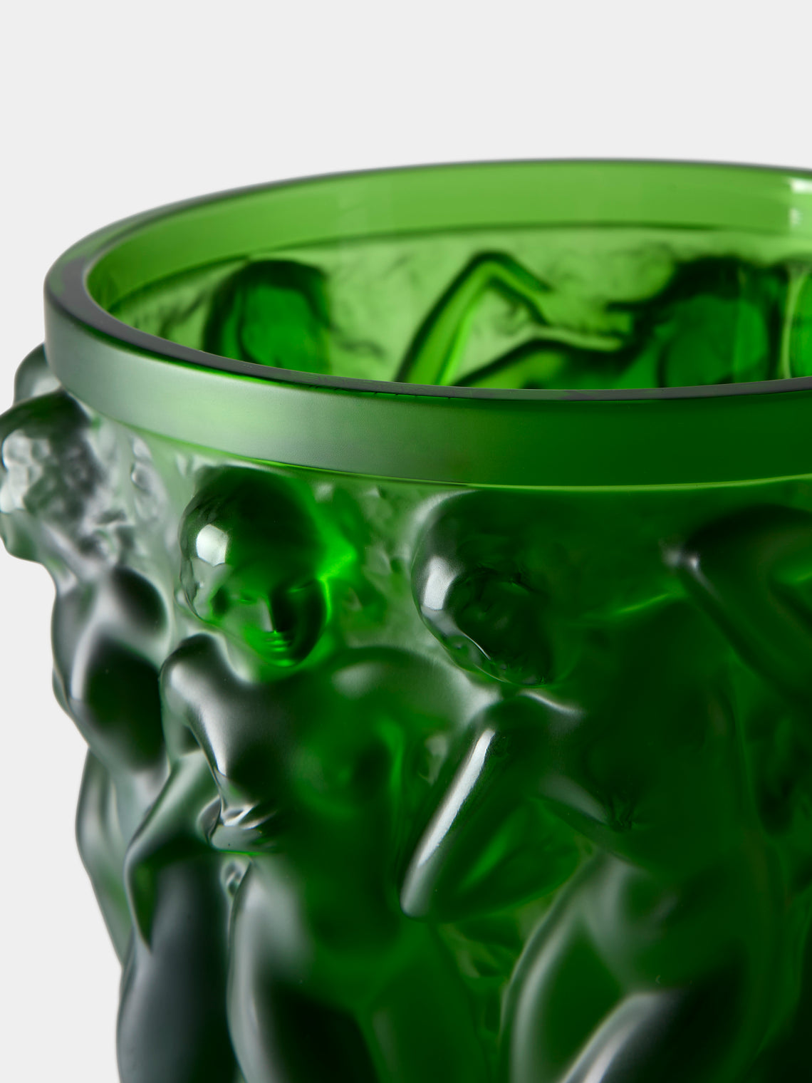 Lalique - Bacchantes Crystal Vase (9.5in/24.5cm) - Green - ABASK