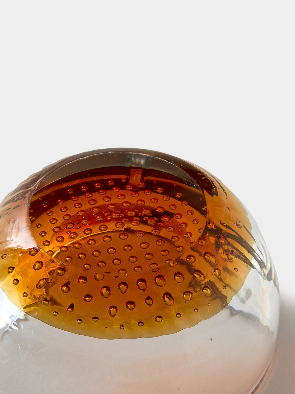 Antique and Vintage - Mid-Century Murano Glass Ashtray - Orange - ABASK