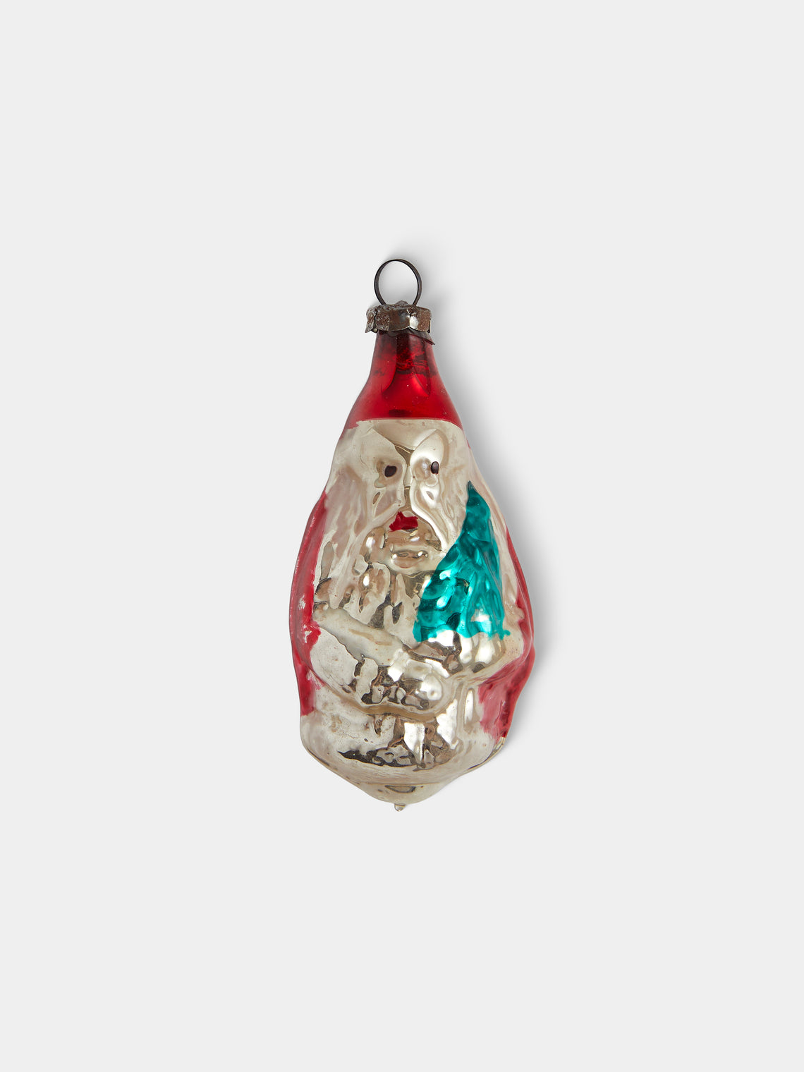 Antique and Vintage - Early-20th-Century Father Christmas Glass Baubles (Set of 6) - Red - ABASK