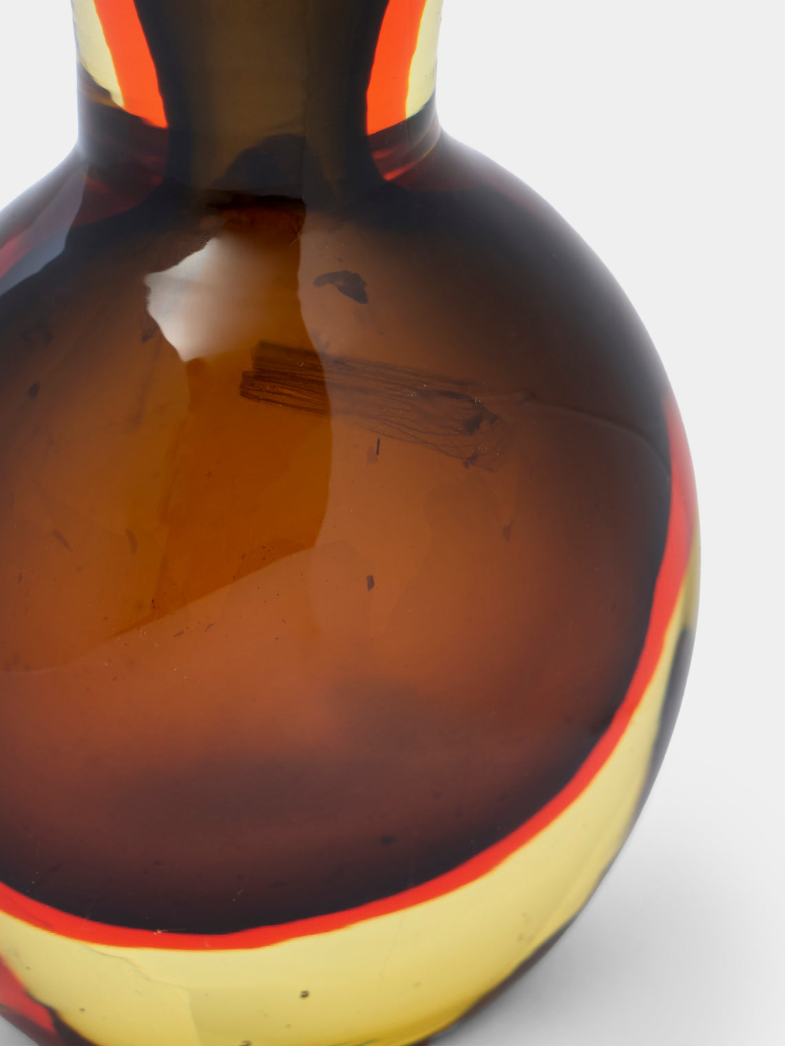 Antique and Vintage - 1960s Flavio Poli for Seguso Vetri d’Arte Murano Glass Vase (8in/20.5cm) - Brown - ABASK