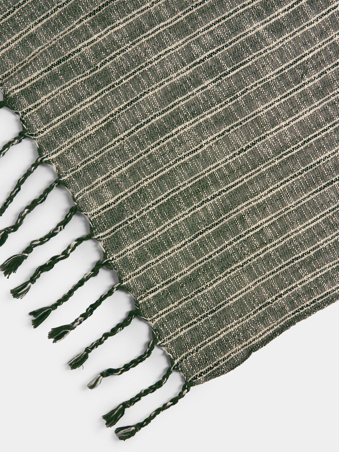 Mizar & Alcor - Basil Handwoven Linen and Cotton Towels (Set of 2) - Green - ABASK