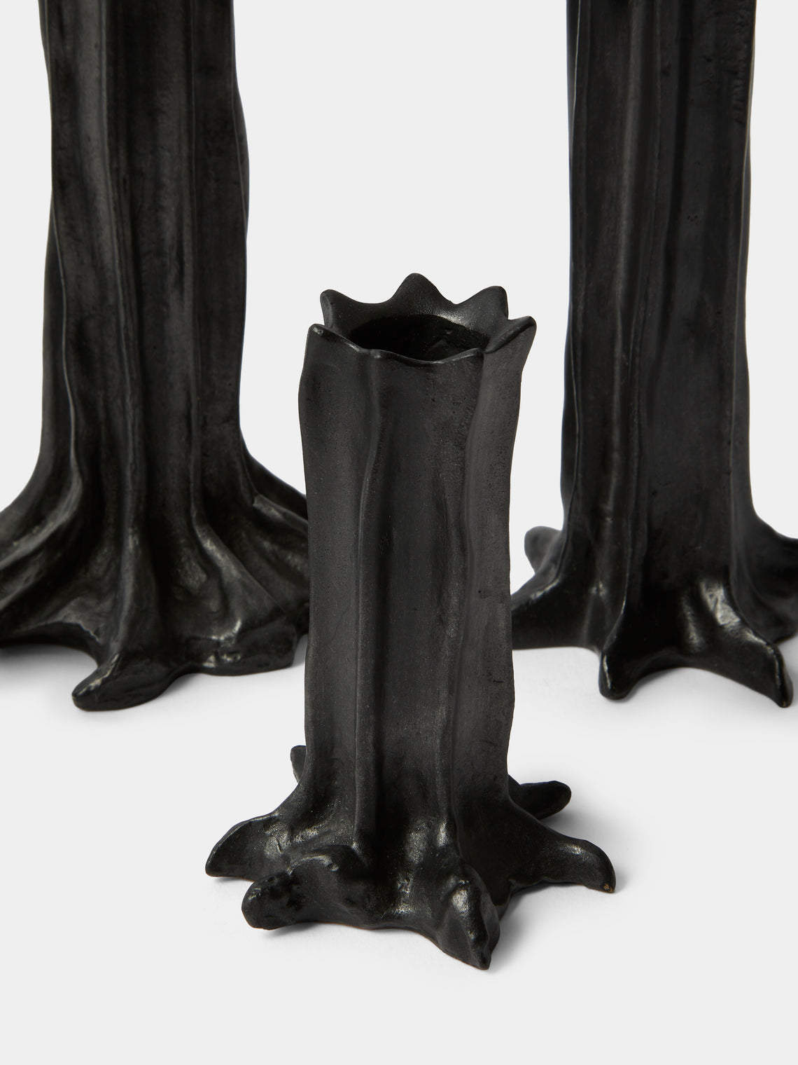 Studio Palatin - | Set of 4 | Arbor Bronze Candlesticks - Black - ABASK