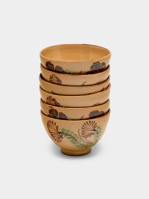 Poterie d’Évires - Flowers Hand-Painted Ceramic Petite Bowls (Set of 6) - Cream - ABASK - 