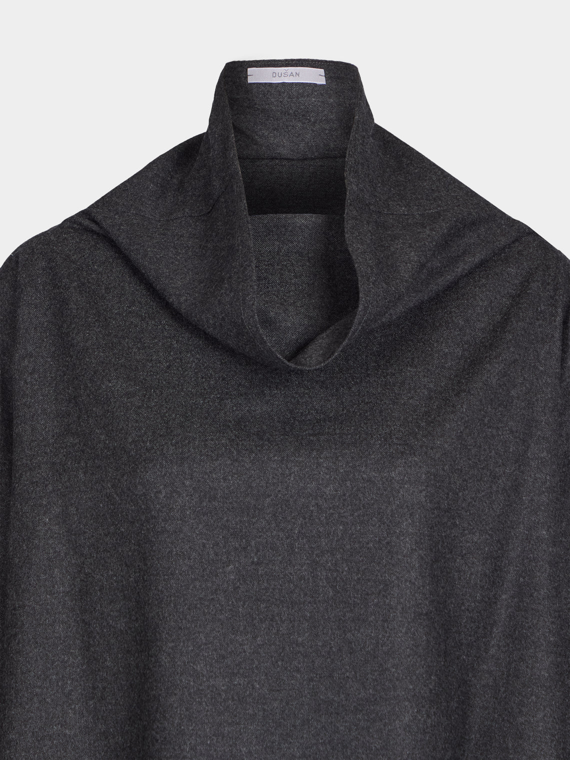 Dusan - Batwing Wool Flannel Short Oversized Top | One Size - Gray - ABASK