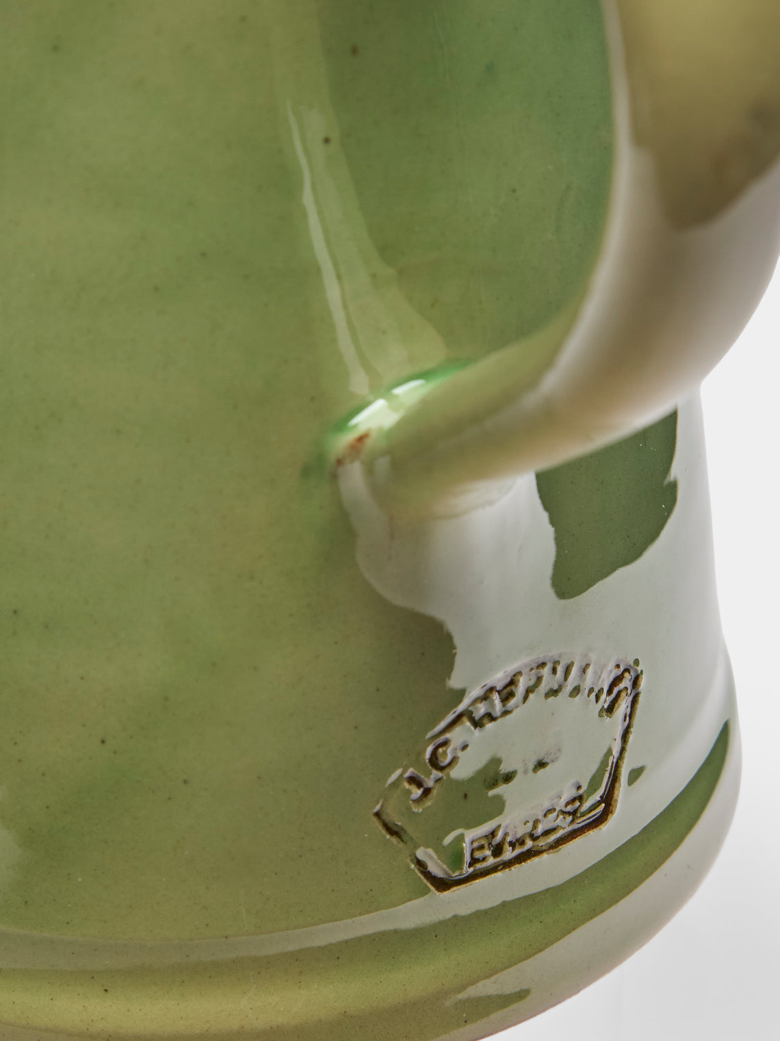 Poterie d’Évires - Boars Hand-Painted Ceramic Large Milk Jug - Green - ABASK