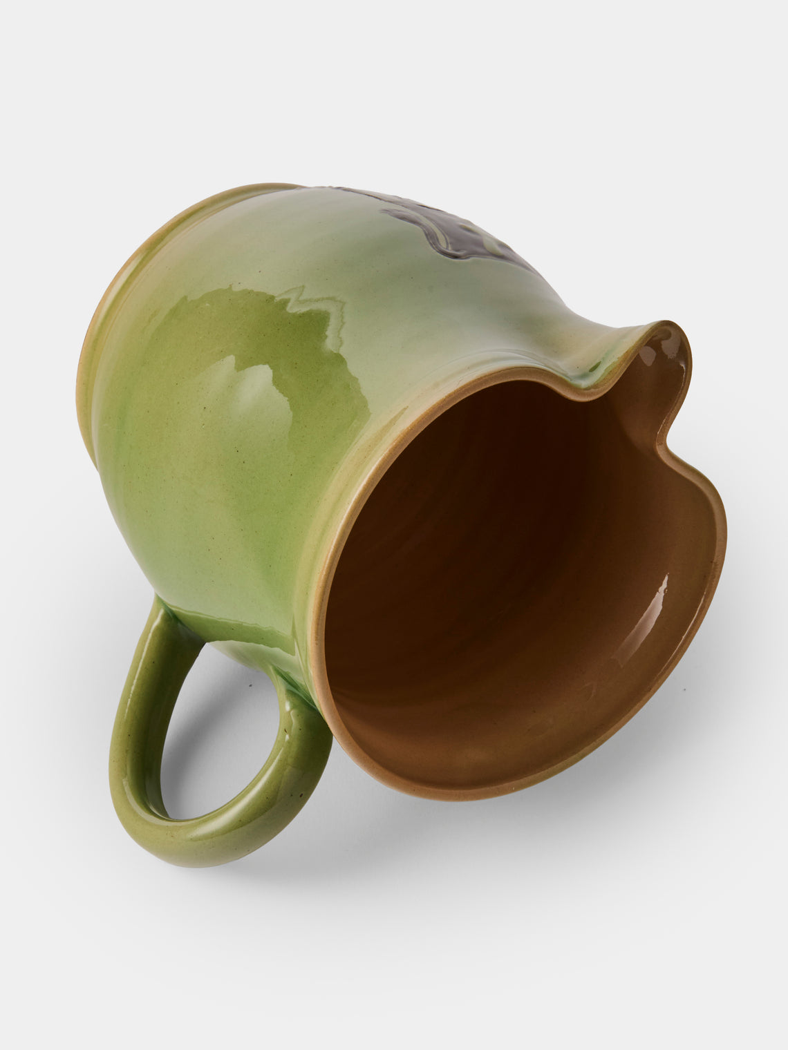 Poterie d’Évires - Cows Hand-Painted Ceramic Medium Jug - Green - ABASK