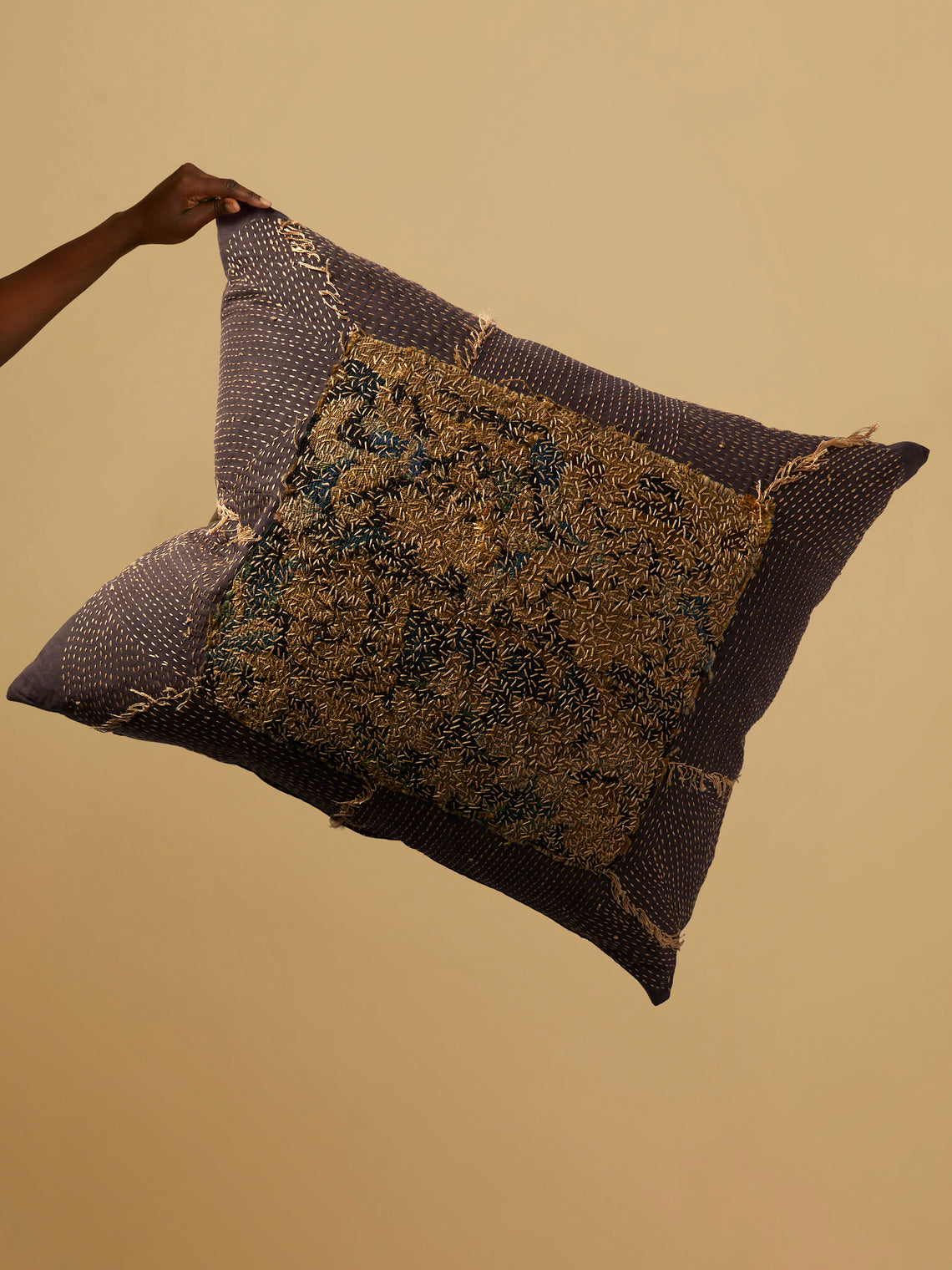 By Walid - 17th-Century Verdure Tapestry Hand-Stitched Wool and Linen Cushion - Multiple - ABASK