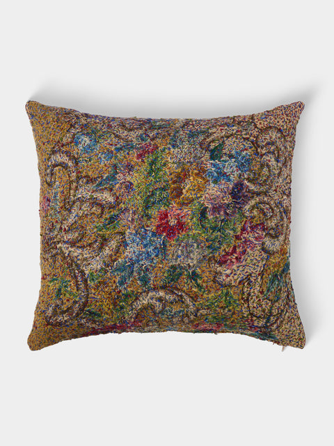 By Walid - 19th-Century French Needlepoint Damask Cushion (23in/58cm) - Multiple - ABASK - 