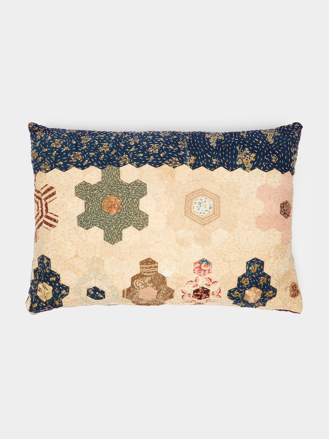 By Walid - 19th-Century Victorian Patchwork Silk Cushion -  - ABASK - 