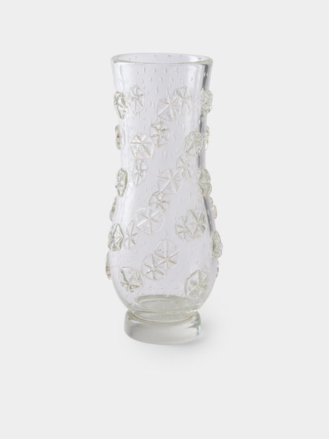 Antique and Vintage - 1940s Barovier Stellato Glass Vase (15in/38cm) - Clear - ABASK - 