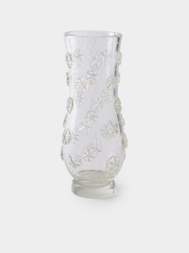Antique and Vintage - 1940s Barovier Stellato Glass Vase (15in/38cm) - Clear - ABASK - 
