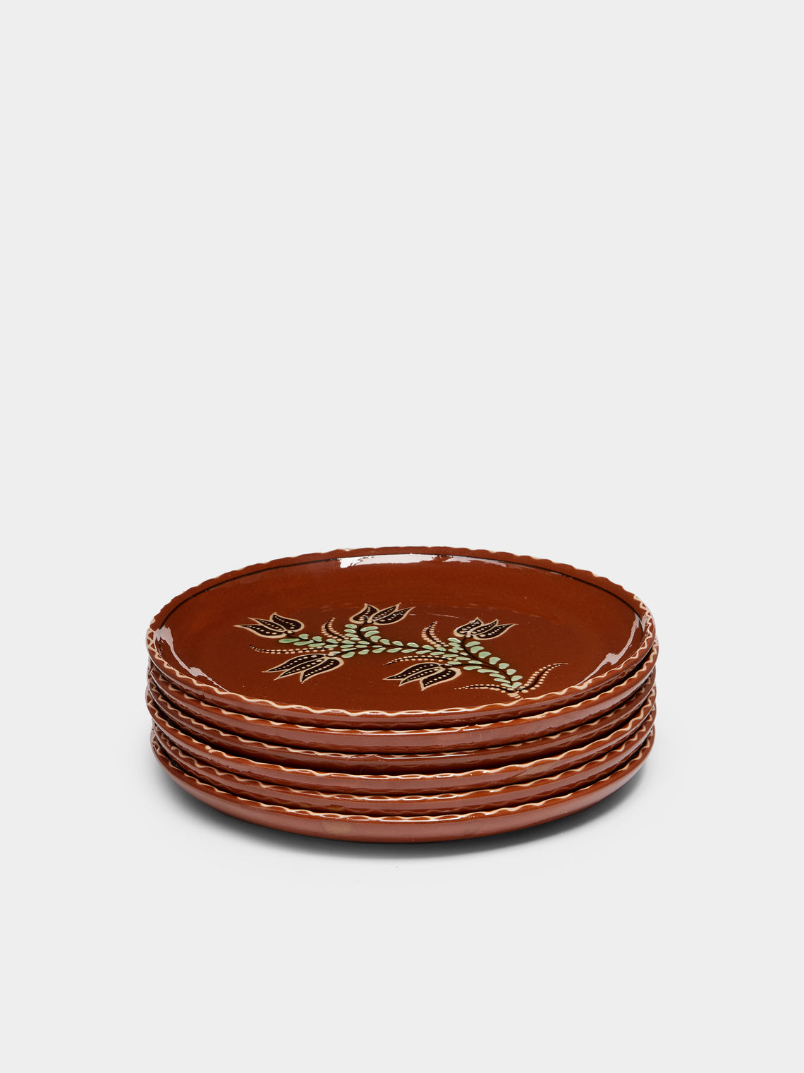 Poterie d’Évires - Flowers Hand-Painted Ceramic Small Plates (Set of 6) -  - ABASK
