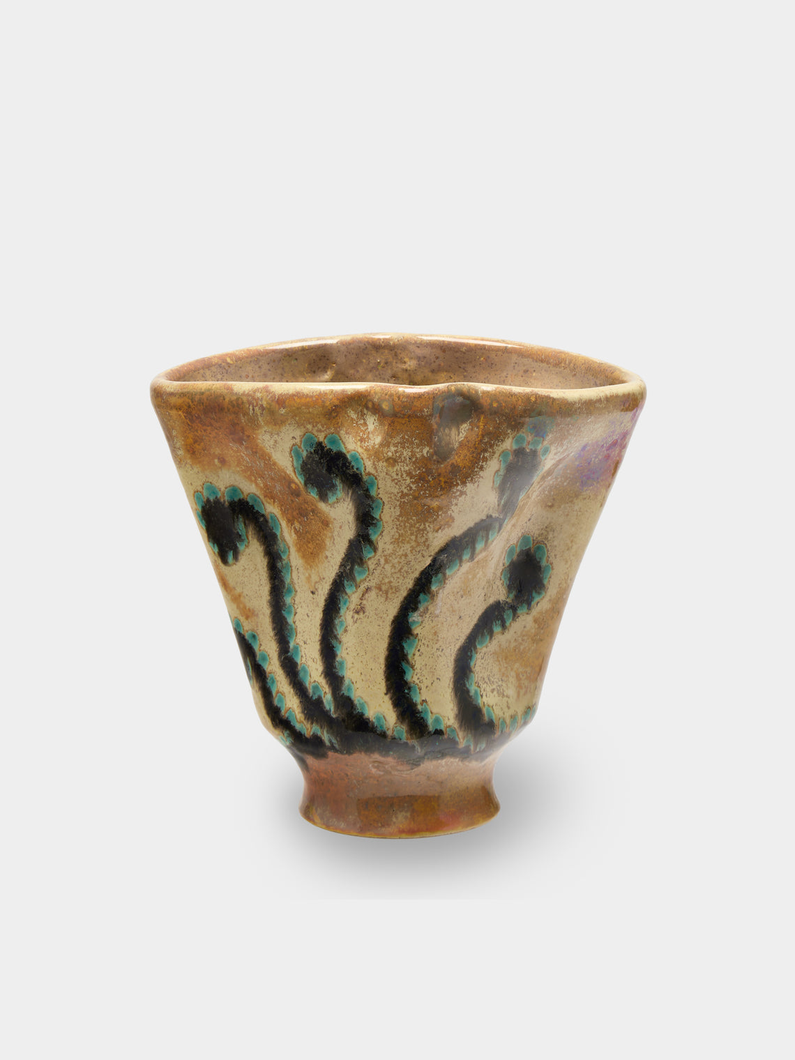 Antique and Vintage - 1970s Ceramic Vase - Brown - ABASK - 